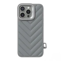 قاب چرمی کجسا ایفون 15 پرومکس Kajsa Series V Shape Gray iPhone 15 Pro Max
