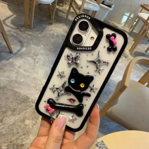 قاب برجسته فانتزی Minimal Cat مناسب آیفون ۱۳ iPhone 13