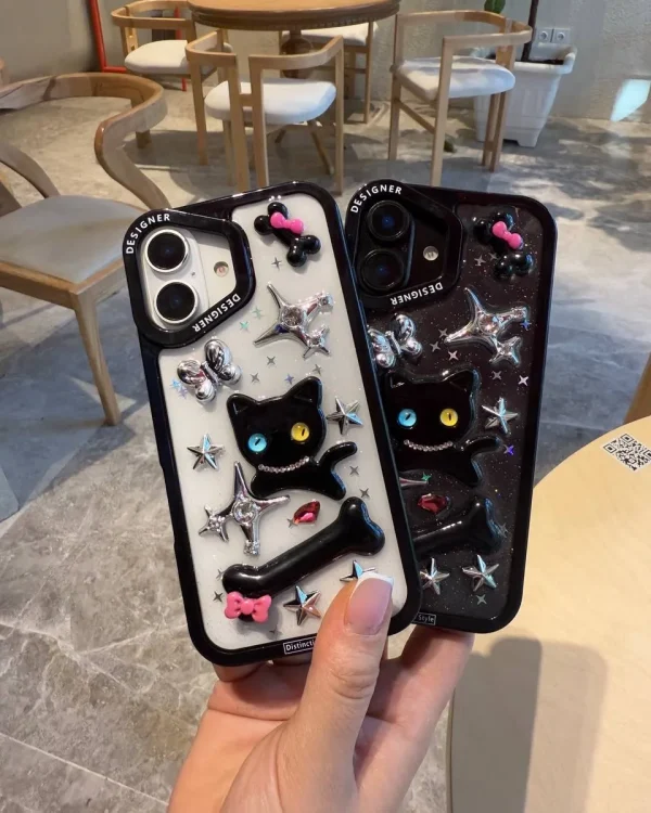 قاب برجسته فانتزی Minimal Cat مناسب آیفون ۱۳ iPhone 13